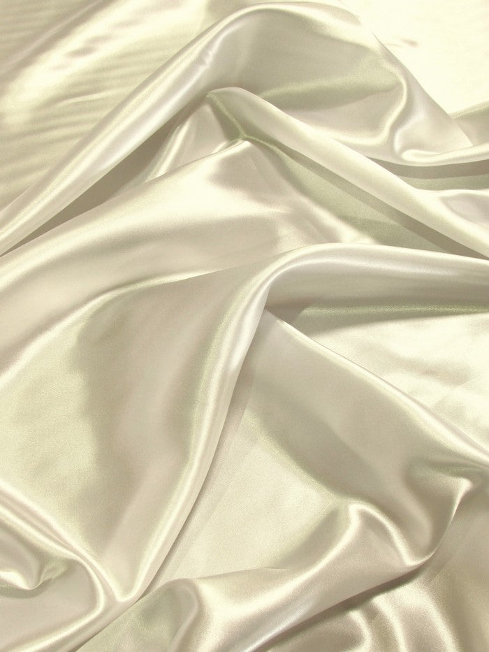 Solid Medium Weight Shiny Satin Fabric / Ivory