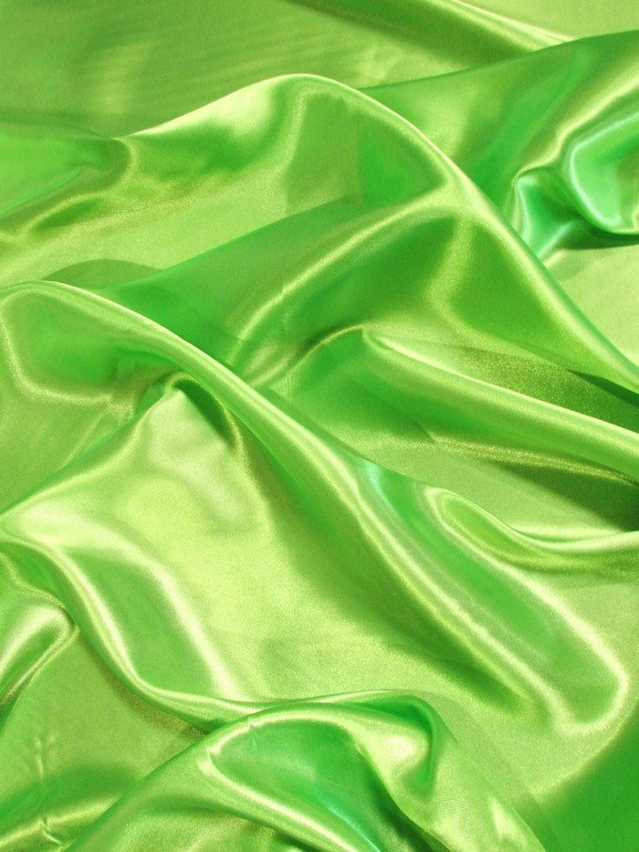 Solid Medium Weight Shiny Satin Fabric / Lime