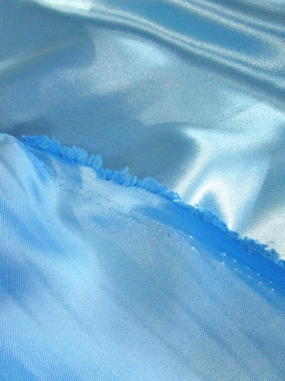 Solid Medium Weight Shiny Satin Fabric / Navy Blue / Sold By The Yard