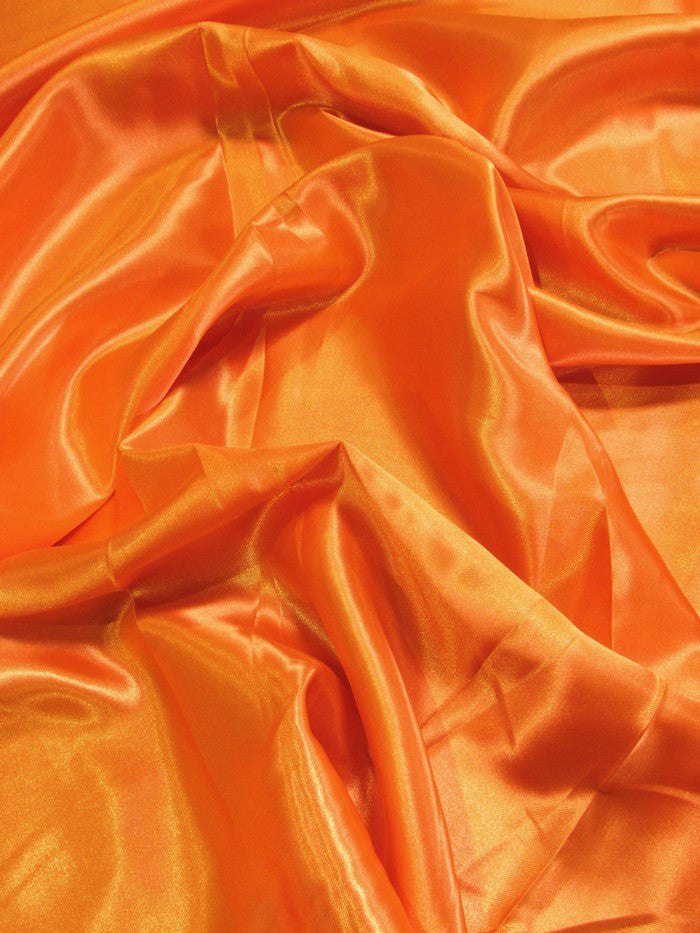 Solid Medium Weight Shiny Satin Fabric / Orange