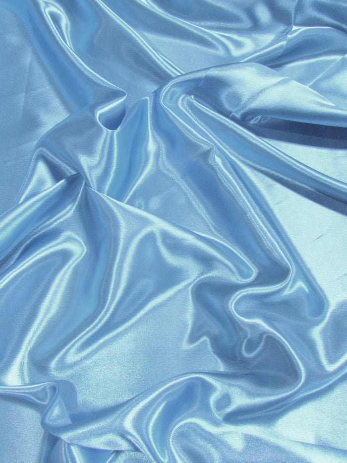 Solid Medium Weight Shiny Satin Fabric / Sky Blue
