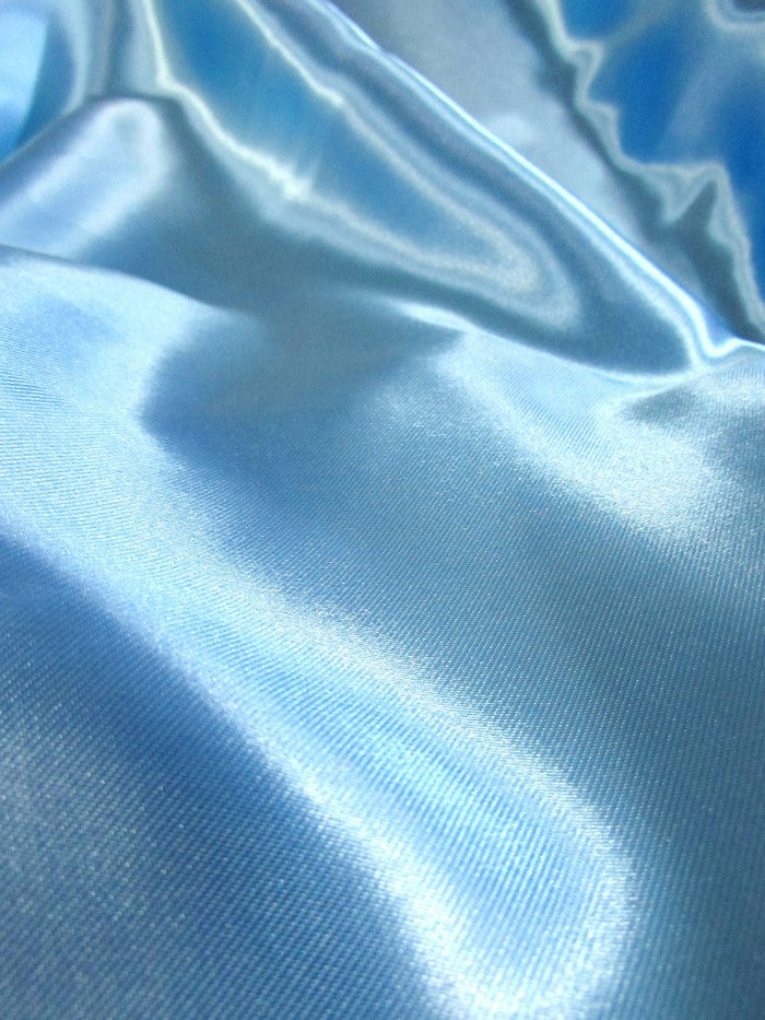 Solid Medium Weight Shiny Satin Fabric / Teal / Sold By The Yard - 0