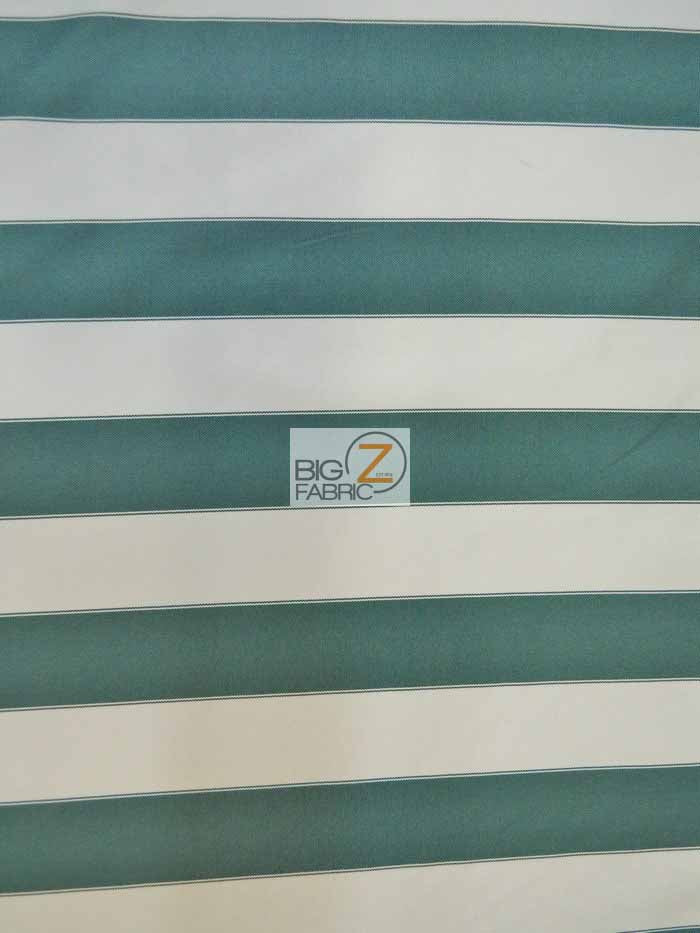 2 Tone Stripe Deck Canvas Outdoor Waterproof Fabric / Hunter Green/Off White / Sold By The Yard