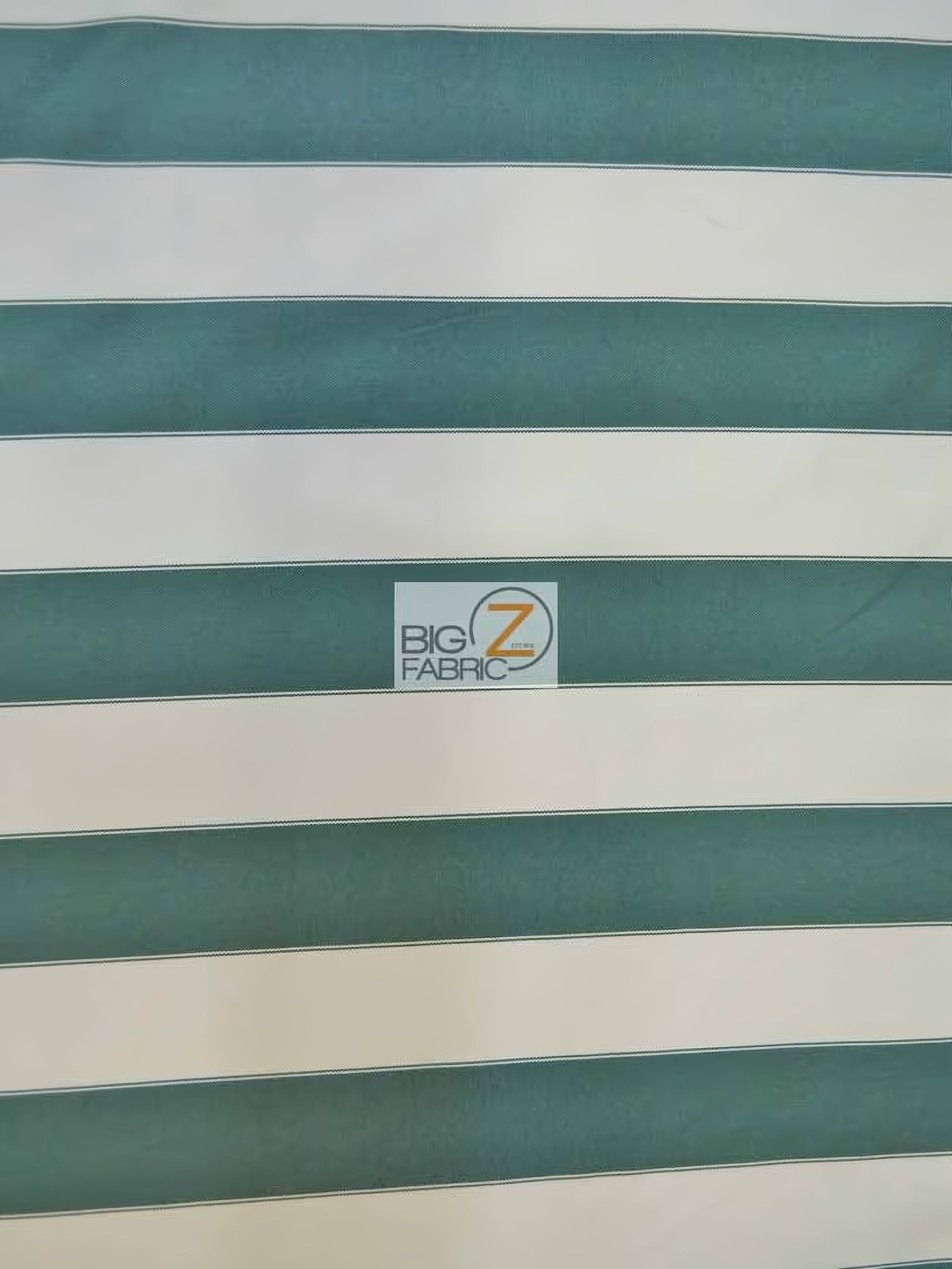 2 Tone Stripe Deck Canvas Outdoor Waterproof Fabric / Hunter Green/Off White / Sold By The Yard Closeout!!!