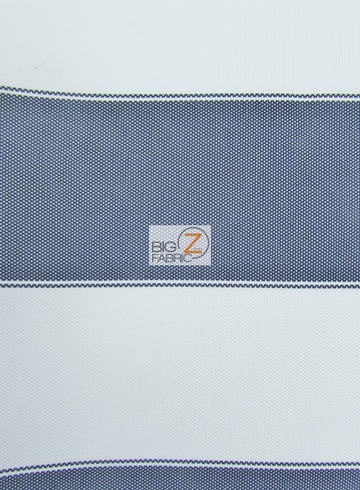 2 Tone Stripe Deck Canvas Outdoor Waterproof Fabric Fabric / Navy/White / Sold By The Yard Closeout!!!