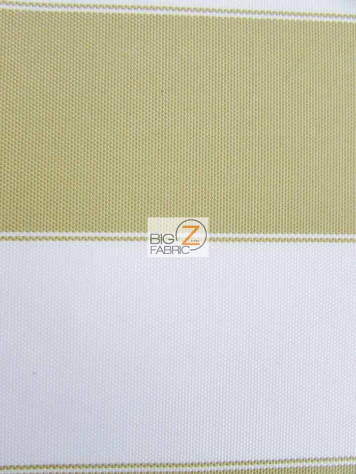 2 Tone Stripe Deck Canvas Outdoor Waterproof Fabric / Olive/Ivory / Sold By The Yard