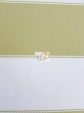 2 Tone Stripe Deck Canvas Outdoor Waterproof Fabric / Olive/Ivory / Sold By The Yard Closeout!!!