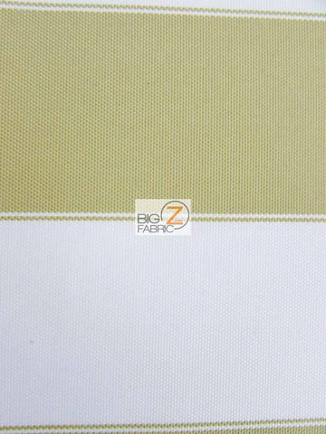 2 Tone Stripe Deck Canvas Outdoor Waterproof Fabric / Olive/Ivory / Sold By The Yard Closeout!!!