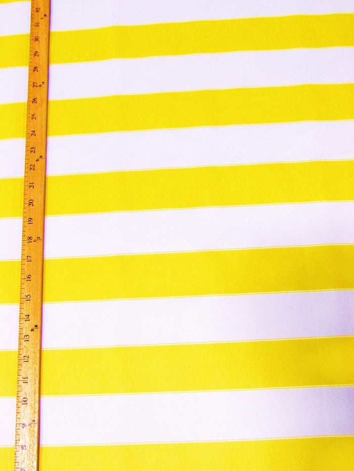 2 Tone Stripe Deck Canvas Outdoor Waterproof Fabric / Yellow/White / Sold By The Yard