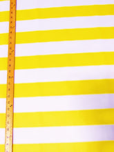 2 Tone Stripe Deck Canvas Outdoor Waterproof Fabric / Yellow/White / Sold By The Yard Closeout!!!