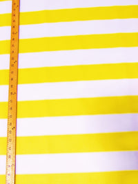 2 Tone Stripe Deck Canvas Outdoor Waterproof Fabric / Yellow/White / Sold By The Yard Closeout!!!