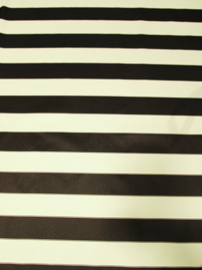 2 Tone Stripe Deck Canvas Outdoor Waterproof Fabric / Black/White / Sold By The Yard - 0