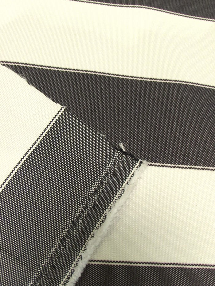 4" Stripe Canvas Deck Outdoor Waterproof Anti-uv Vinyl Fabric / Dark Gray/Ivory / Sold By The Yard