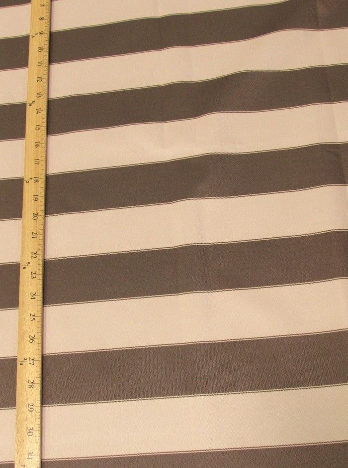 2 Tone Stripe Deck Canvas Outdoor Waterproof Fabric / Brown/Mocha / Sold By The Yard