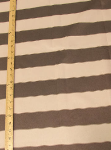 2 Tone Stripe Deck Canvas Outdoor Waterproof Fabric / Brown/Mocha / Sold By The Yard Closeout!!!