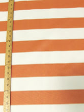 2 Tone Stripe Deck Canvas Outdoor Waterproof Fabric / Orange/Off White / Sold By The Yard Closeout!!!