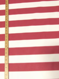 2 Tone Stripe Deck Canvas Outdoor Waterproof Fabric / Red/White / Sold By The Yard Closeout!!!