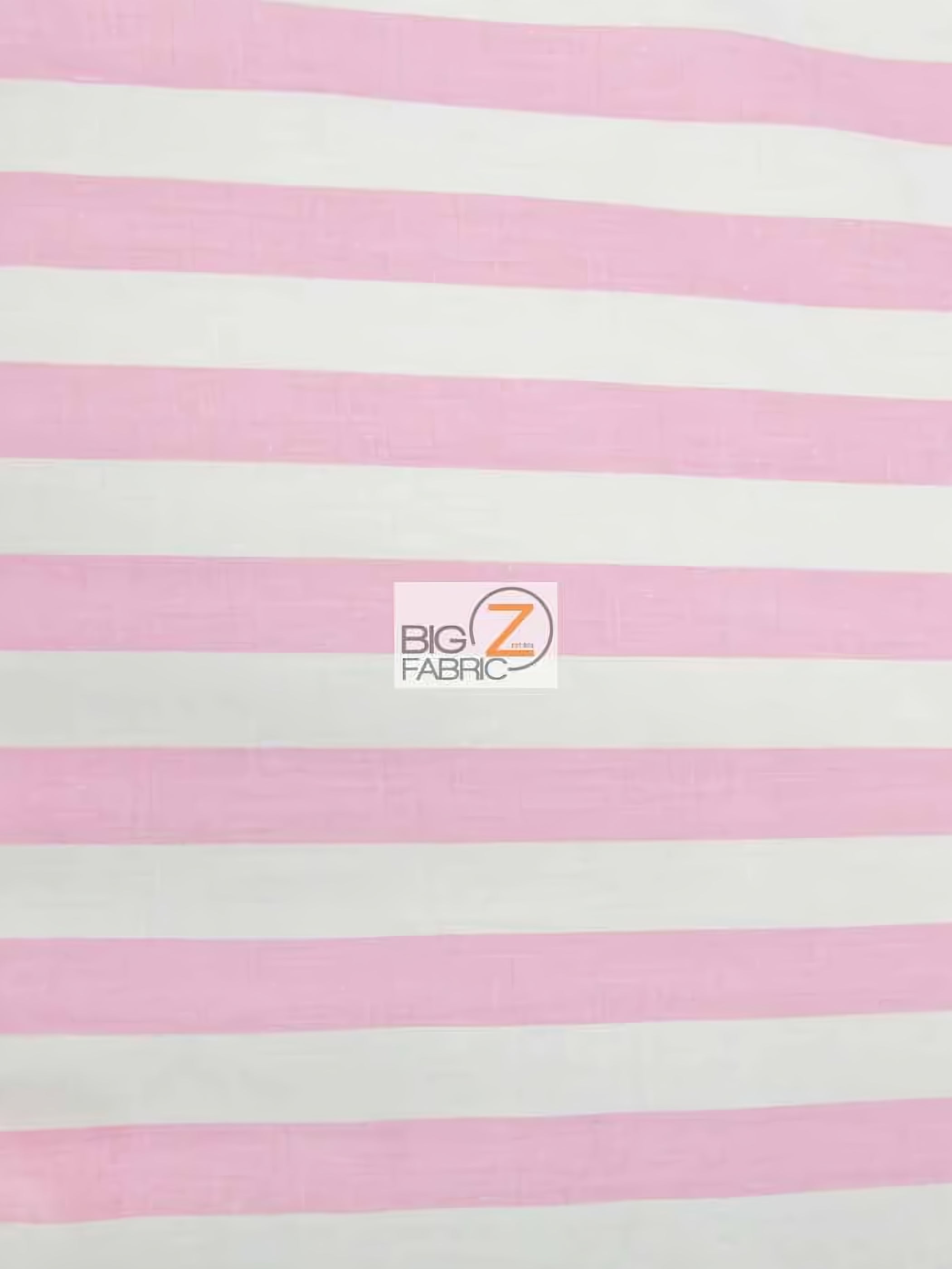 Poly Cotton 1 Inch Stripe Fabric / Pink/White By The Yard