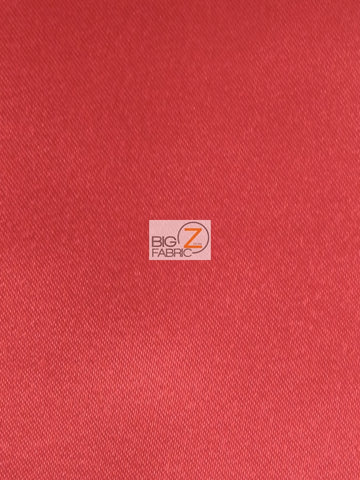 Solid Poly Spandex Satin Fabric / Tomato / Sold By The Yard Closeout!!!