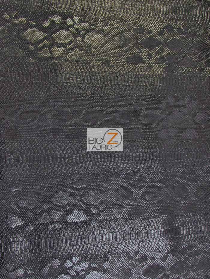 Death Black Viper Sopythana Embossed Snake Skin Vinyl Leather Fabric / Sold By The Yard
