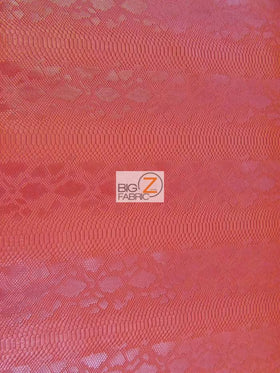 Lipstick Red Viper Sopythana Embossed Snake Skin Vinyl Leather Fabric / Sold By The Yard