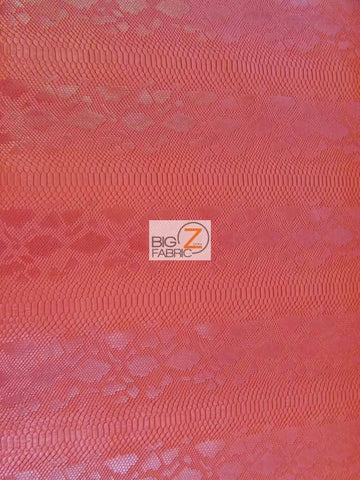 Viper Sopythana Embossed Snake Skin Vinyl Leather Fabric / Lipstick Red / By The Roll - 30 Yards