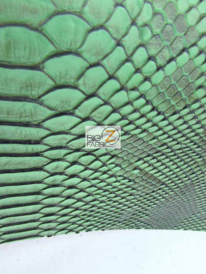 Venom Green Viper Sopythana Embossed Snake Skin Vinyl Leather Fabric / Sold By The Yard