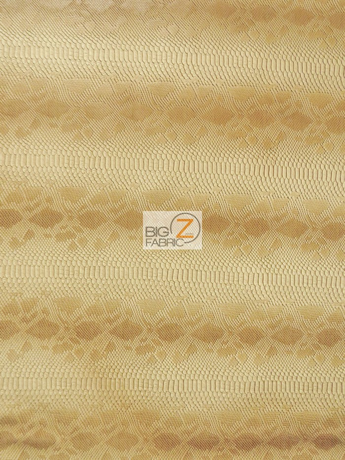 Western Brown Viper Sopythana Embossed Snake Skin Vinyl Leather Fabric / Sold By The Yard