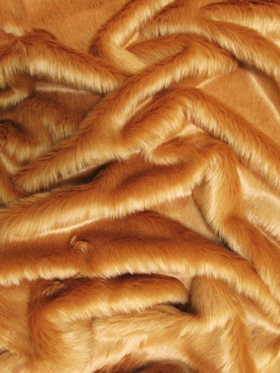 Short Shag Faux Fur Fabric / Amber / Sold By The Yard