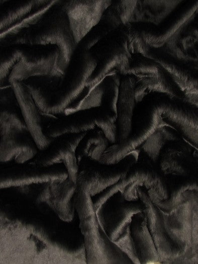 Short Shag Faux Fur Fabric / Black / Sold By The Yard