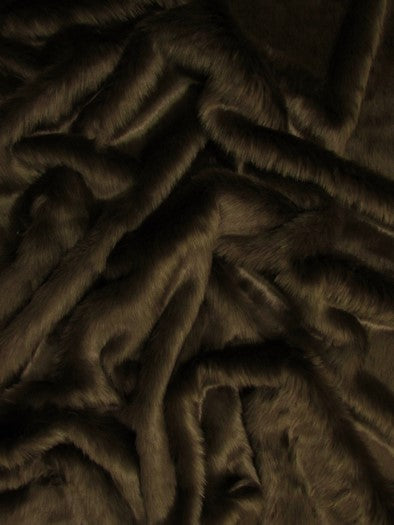 Short Shag Faux Fur Fabric / Brown / Sold By The Yard