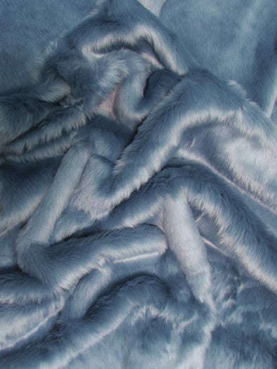 Short Shag Faux Fur Fabric / Denim / Sold By The Yard