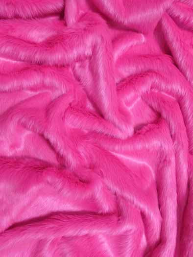 Short Shag Faux Fur Fabric / Fuchsia / Sold By The Yard