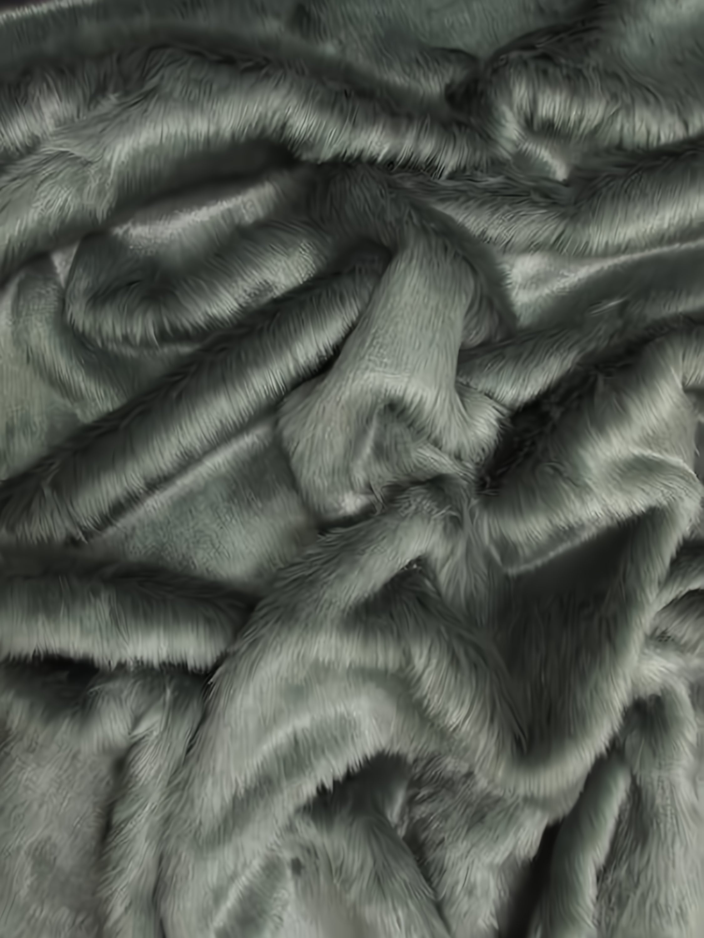 Short Shag Faux Fur Fabric / Gray / Sold By The Yard (Closeout)