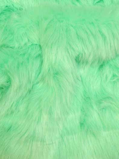 Short Shag Faux Fur Fabric / Mint / Sold By The Yard