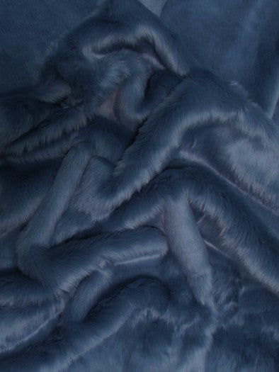 Short Shag Faux Fur Fabric / Navy Blue / Sold By The Yard