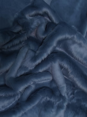Short Shag Faux Fur Fabric / Navy Blue / Sold By The Yard