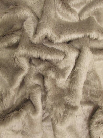 Short Shag Faux Fur Fabric / Oyster / Sold By The Yard