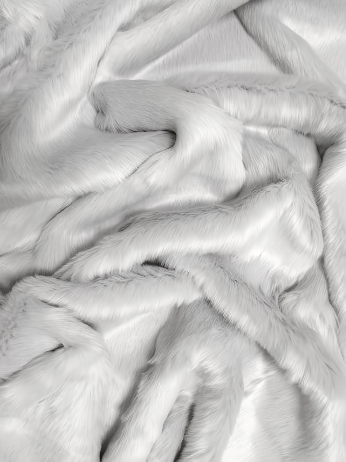 Short Shag Faux Fur Fabric / Platinum / EcoShag 15 Yard Bolt