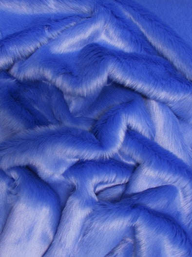 Short Shag Faux Fur Fabric Royal Blue by the Yard | Big Z Fabric