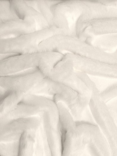 Short Shag Faux Fur Fabric / White / Sold By The Yard