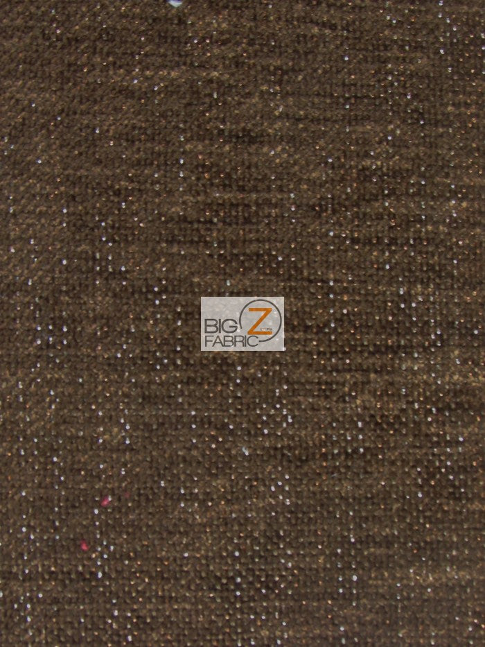 Sparkle Trend Chenille Upholstery Fabric / Chocolate / Sold By The Yard