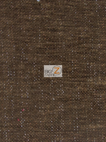 Sparkle Trend Chenille Upholstery Fabric / Chocolate / Sold By The Yard