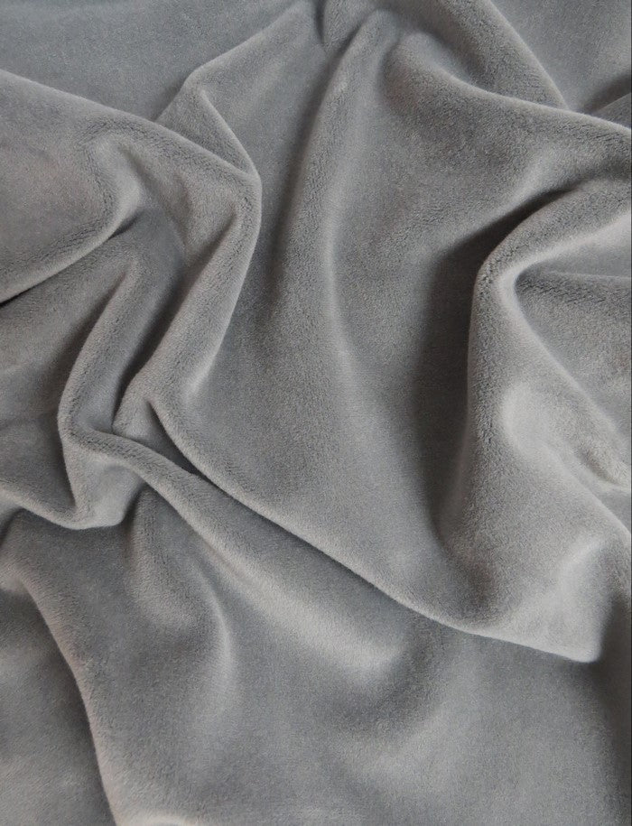 Light Gray Stretch Mochi Plush Minky / Soft Solid Fabric by the Yard