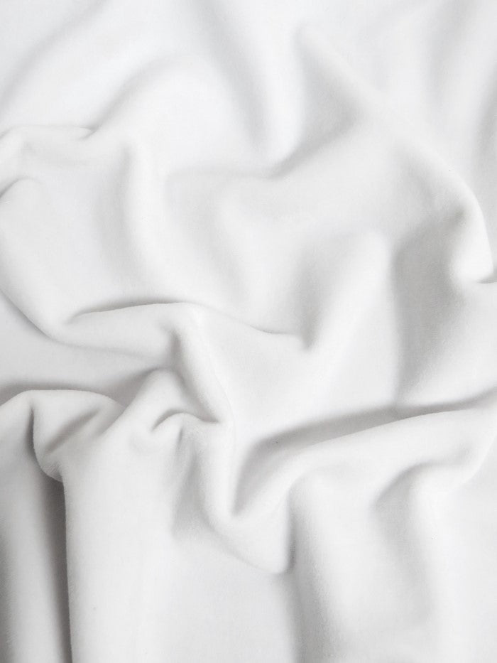 White Stretch Mochi Plush Minky / Soft Solid Fabric by the Yard