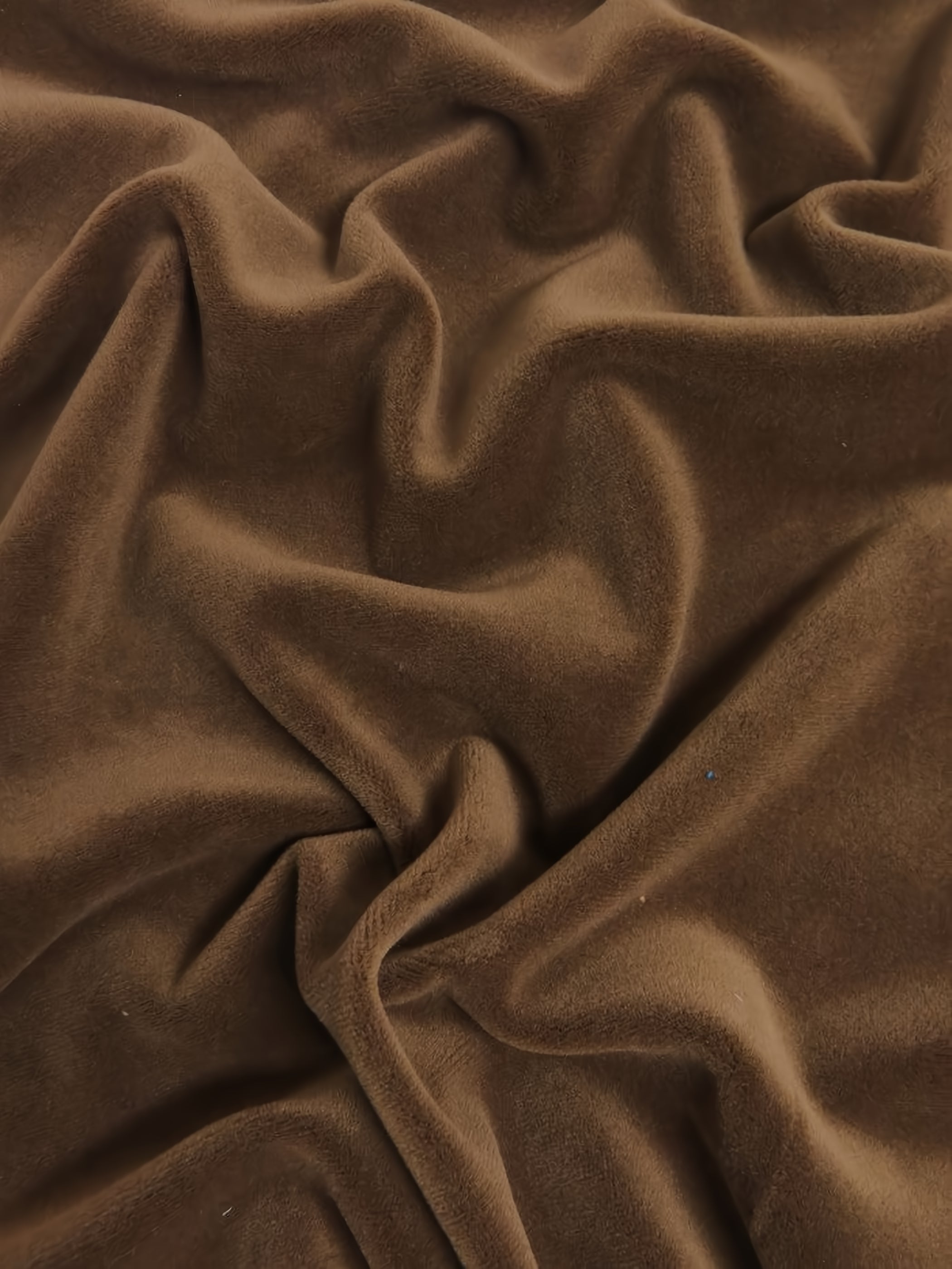 Light Brown Stretch Mochi Plush Minky / Soft Solid Fabric by the Yard