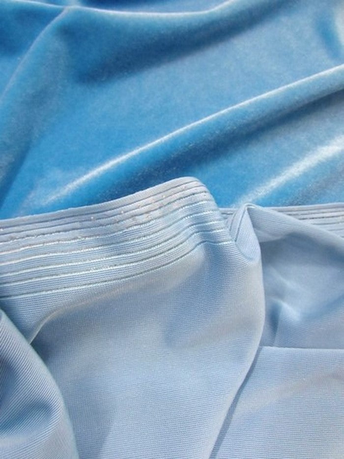 Stretch Velvet Velour Spandex 360 Grams Costume Fabric / Baby Blue / Sold By The Yard