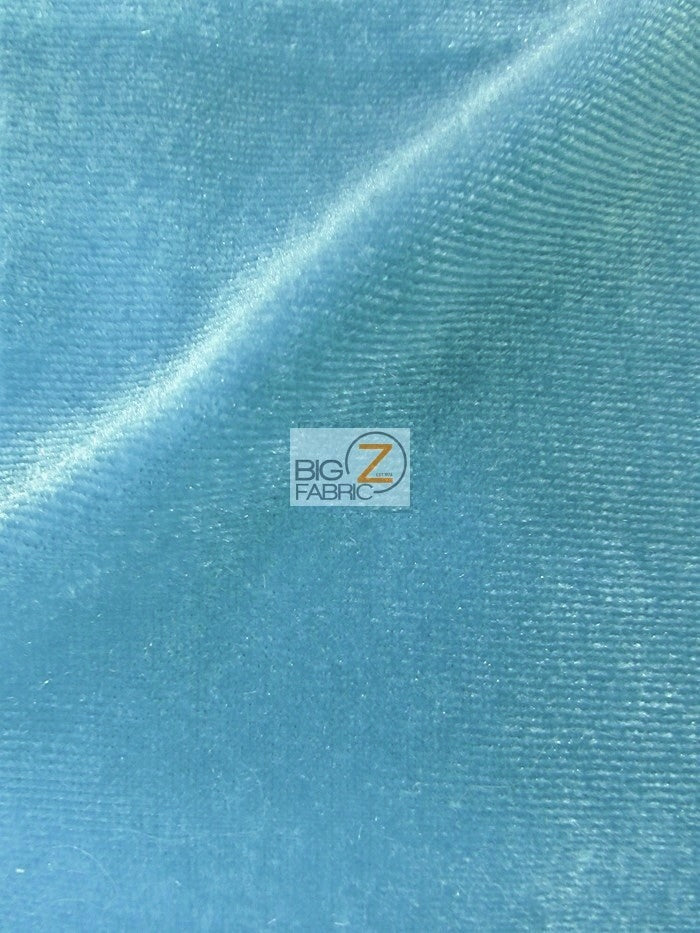 Stretch Velvet Velour Spandex 360 Grams Costume Fabric / Baby Blue / Sold By The Yard - 0