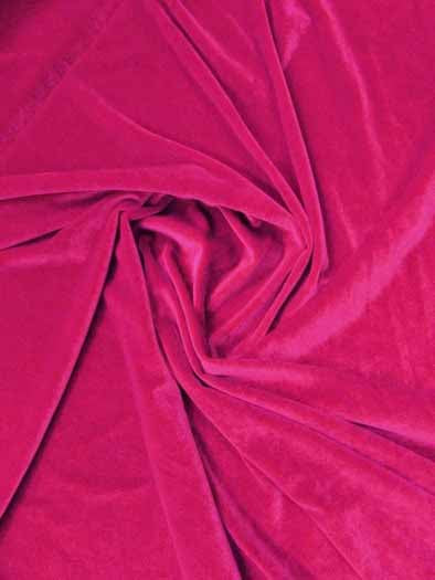 Stretch Velvet Velour Spandex 360 Grams Costume Fabric / Fuchsia / Sold By The Yard