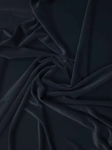 Stretch Velvet Velour Spandex 360 Grams Costume Fabric / Navy Blue / Sold By The Yard